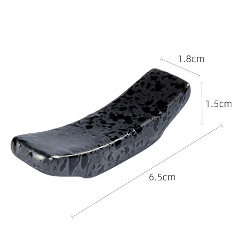 Chopsticks Holder Set Of 4 Ceramic Chopstick Stand Rest Rack Spoon Fork Knife Holder Set(Black) #TOP1