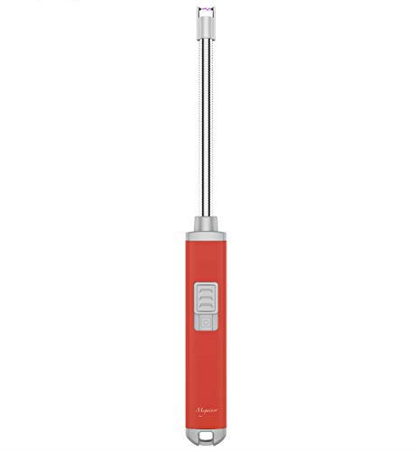 Megainvo Red Modern Windproof Electric Arc Lighter, USB Rechargeable, Zinc Alloy, Plastic, Metal, Silicon Core
