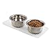 mDesign Silicone Pet Food & Water Bowl Feeding Mat for Cats - 16" x 8", Small, Clear