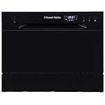 Russell Hobbs RHTTDW6B Freestanding Compact Dishwasher, Eco Mode, 6 Place_settings, Black, Noise Level: Decibels 52