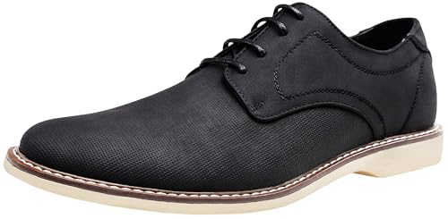 Image of Jousen Mens Dress Shoes Suede Punching Hole Business Casual Oxford Shoes Black Dress Shoes for Men (AMY640 Black 9)