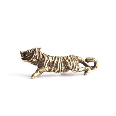 Tigre en laiton massif patiné pour une décoration Feng Shui raffinée