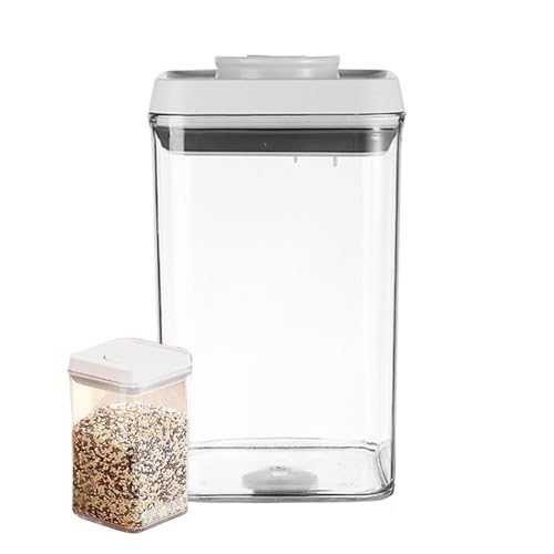 Caja De Cereales Genérica - Tarros De Conservación Herméticos | Claro Apilable Sellado para Arroz Alimentos Animales Pastelería Especias Frutas Secas Snacks Té A Granel
