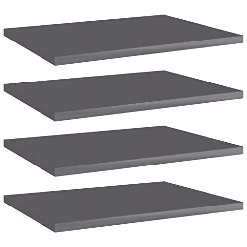 Étagère à livres murale bois gris brillant 40x30 cm lot de 4