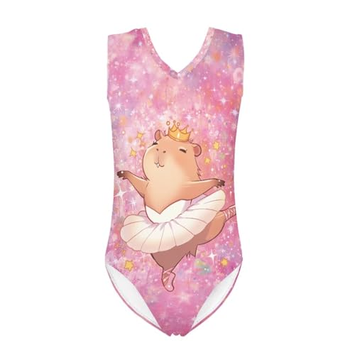 Image of Biyejit Girls Leotards Dance Sport Wear Gymnastics One-Piece Swimwear for Kids 3-14 Years