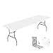 Produktbild Todeco - Garten Klapptisch, Klappbarer Tisch, 240 x 75.5 cm, Weiß, In der Mitte klappbar, Material: HDPE, Maximale Belastbarkeit: 100 kg