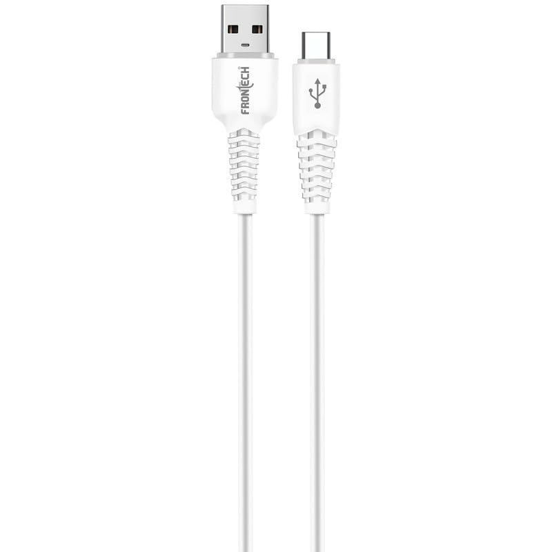 frontech 17w / 3.4a super fast charging 1m pvc usb to type-c data cable for smartphones, tablets, laptops & other micro usb v8 devices, charging and data sync (1029 - white)