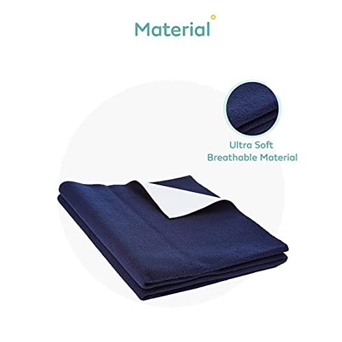 Image of Mylo Baby Waterproof Mattress Protector for Baby (0-3 Years), Extra Absorbent, Soft and Reusable Quick Dry Sheets (Medium, 100cm x 70cm, Peach)