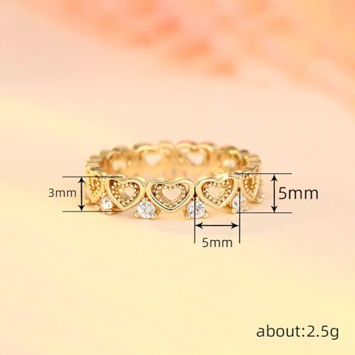 White Cubic Zirconia Heart Engagement Rings Wedding Bridal Band Promise Rings Evening Parties Anniversary Valentine's Day Gifts Eternity Bands for Women2