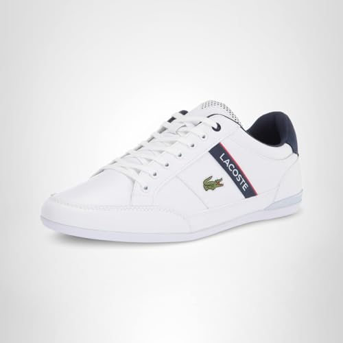 Lacoste Men's Chaymon Sneaker, White/Navy/Red, 10