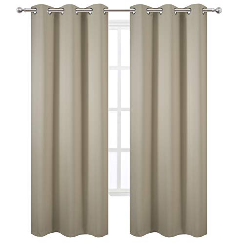 Image of LEMOMO Beige Blackout Curtains /42 x 84 Inch /Set of 2 Panels Room Darkening Curtains for Bedroom