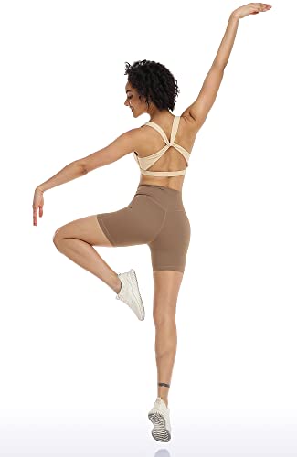Image of icyzone High Waisted Workout Biker Shorts for Women, Yoga Gym Running Compression Spandex Shorts 4 inch /6 inch