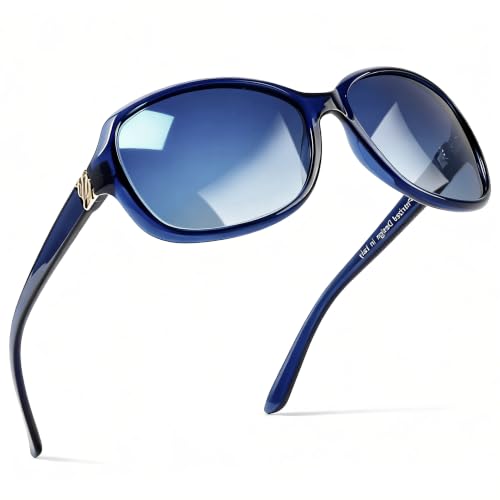 Image of SIPHEW Polarized Sunglasses for Women | UV400 Protection | Vintage Sun Glasses,Wraparound Shade,Lightweight & Comfortable,Big Sunnies eyewear,Driving,Outdoors