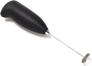 Stainless Steel Battery Handheld Milk Frother Operated Coffee Mixer | Quick Mixing, High Torque Motor, Easy Cleaning, for Eggs, Hot Cocoa, Protein Shakes, Black Finish