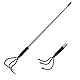 BARAYSTUS Handgrubber, Robuster 145 cm Langer Handgrubber Aus Kohlenstoffstahl, Verstellbare Länge, Gartengeräte, 3-Zinken-Grubber Für Den Garten, Lockerung des Bodens, Gartenhacke Cultivator