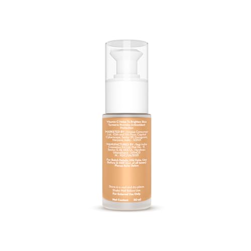 Mamaearth Hydra-Glow Full Coverage Dewy Finish Liquid Foundation With Vitamin C & Turmeric- 30 Ml|Full Coverage|Gives 3X Instant Glow|12-Hour Long Stay & Hydration|Spf... - Image 2