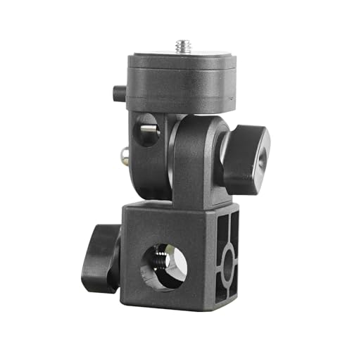 Image of PUSOKEI Light Stand Adapter, Universal 1 /4 Screw Thread with Cold Shoe Design for Cameras Video Lights Phone Holders, 180 Tilt Range Photography Equipment