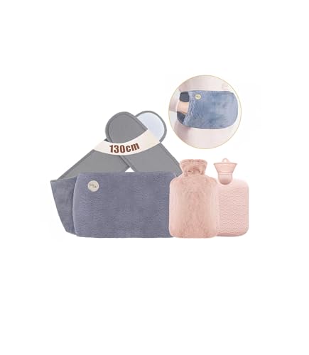 Wärmflaschengürtel Wärmflasche,Extra Langer 130cm Wärmeflaschen mit bezug und weichem Taillenbezug Wärmflasche für Nacken und...