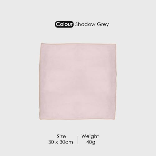 Image of HOUSSE Premium Microfiber Face Towel Shadow Gray | Korean-Style Makeup Remover | Antibacterial for Sensitive Skin | Sustainable 450 GSM | Soft Touch Set | 30x30 cm | Pack of 6