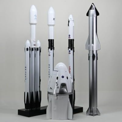 ZYHJAUP Cohete Heavy Falcon Modelo 1: 233, Simulación F9 Modelo Espacial, Falcon 9 Y Modelo de Nave Espacial de Cohete Pesado Decoraciones de Escritorio para Entusiastas del Espacio D