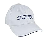 linoows Navy Cap, Baseball Cap, Kapitäns Kappe, Mütze Skipper Weiß