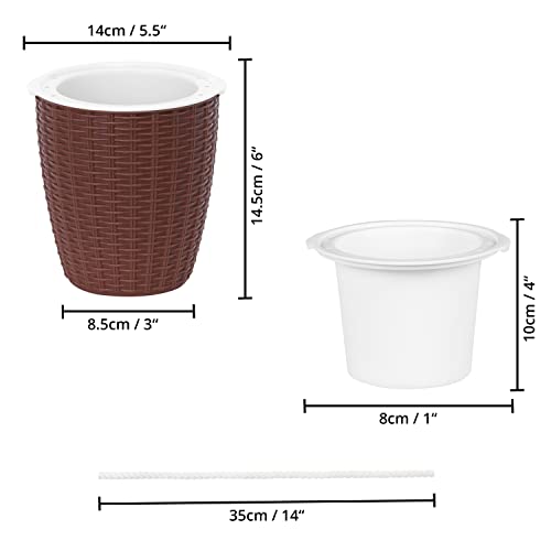 Image of ABOUT SPACE Self Watering Flower Pots Plastic Planter Pots for Indoor, Outdoor, Balcony, Garden - Flowering Plants, Herbs, Foliage Plants