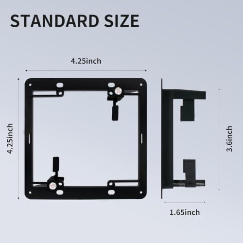 XGGYA Plastic Bracket 2gang Black and Brush Wall Plate Black 2pc, 2 Pack - 2