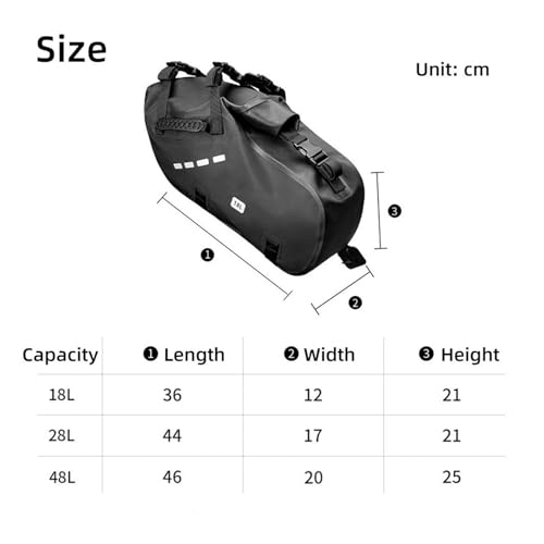 Bolsas de asiento para motocicleta impermeables y alforjas universales de 18L a 48L 3