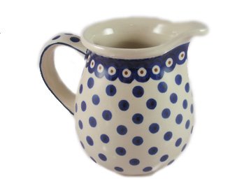 Polish Pottery Boleslawiec Jug, Medium, 0.85L or 1.5 Pints, in POLKA pattern