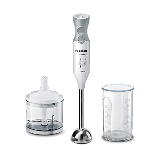 Bosch MSM66120 ErgoMixx Mixeur-Plongeur 600 W, Blanc/Gris