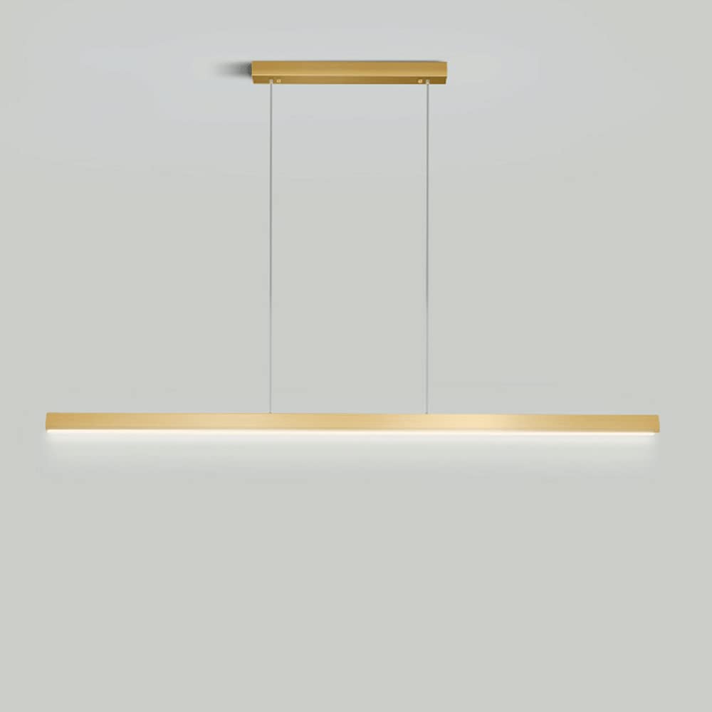 KXEcoLife Modern 48W Metal Linear Pendant Light, LED Hanging Lamp for Kitchen Island, Aluminum Strip Ceiling Chandelier, Stylish Decorative Lighting Fixture