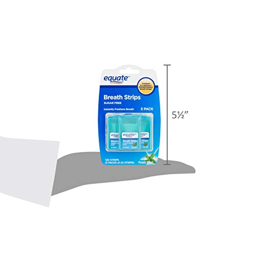 Equate Sugar Free Fresh Mint Breath Strips, 24 count, 5 pack