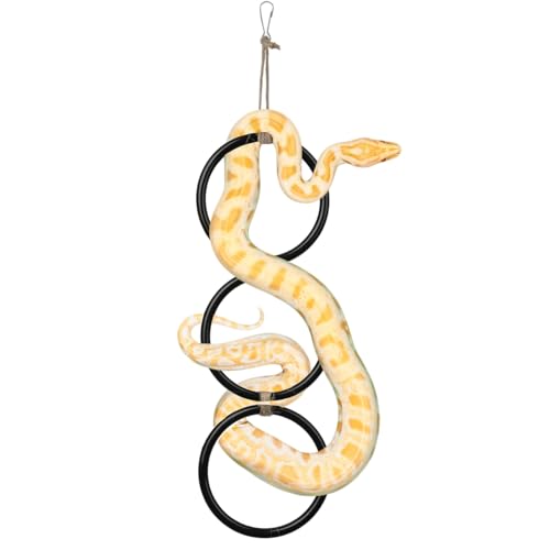 Nuburbur Snake Enrichment Climbing Rings for Ball Pythhon, Enrichment Rings for Corn Snake, Decorative Snake Tank Accessories, Install-Free Snake Enclosure Accessories with Metal Hook