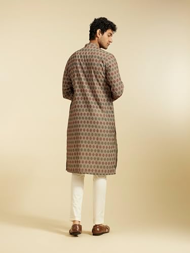 Image of DIWAS BY MANYAVAR Men's Cotton Blend Printed Kurta (1pc)