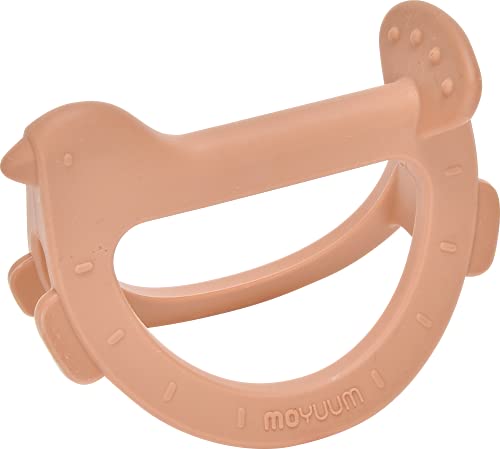 Moyuum Silicone Swing Bird Teether Toy | Made in Korea, Provides Teething Relief, Wrist Teether is Easy to Grip, Designed to Rock, Babies 3+ Months