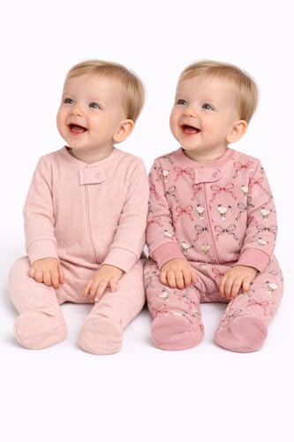 Image of TuddyBuddy Baby Girl's Cotton Printed Full Sleeves Sleepsuit /Footed Rompers for Baby Girl