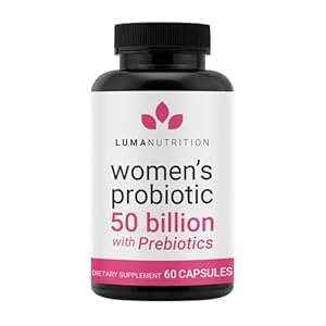 Luma Nutrition Probiotics for Women with Prebiotics – 50 Billion CFU – Formulated for Digestive, Immune & Feminine Support – 60 Capsules