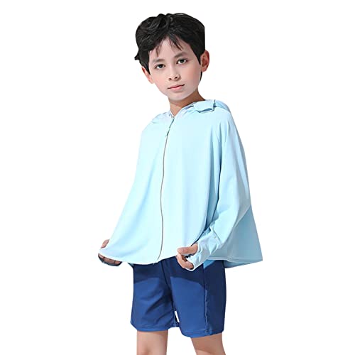 Girls Sun Pr𝗼tection Jacket U𝐏F50+ Zip-Up Hoodie Kids Hooded Jacket Outerwear Breathable Long Sleeve Shirt2