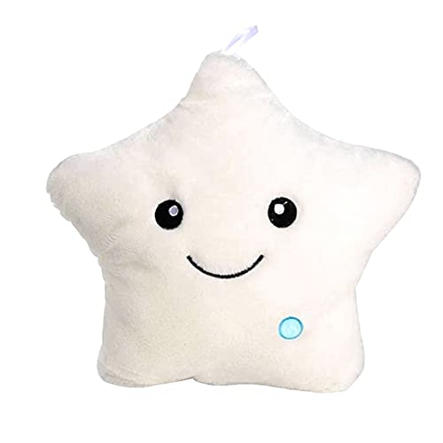 SJILPV LED Sternförmig Leucht Kissen, Plüsch-PP-Baumwollkissen, Bunte Leucht Kinder Plüschtiere, Batteriebetrieben Puppenrückenlehne, für Home, Kinderzimmer, Office, Auto Weihnachtsdekoration Cover