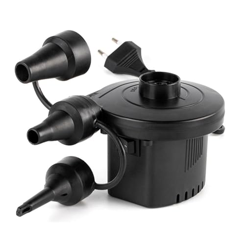 LETJUM Inflador Eléctrico, Bomba de Aire Portátil, 220-240V AC Hinchador Inflador Recargable con 3 Boquillas, 2 en 1 para Inflar/Desinflar Colchón Hinchable Piscina Camping Barcos etc