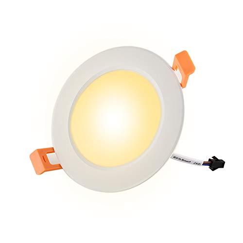 XUNATA 3.5 Inch LED Recessed Lighting, Super Thin Round LED Downlight, 9W(70W Halogen Equivalent), 3000K Warm White, CRI80, LED Ceiling Light with LED Driver for Commercial/Residential