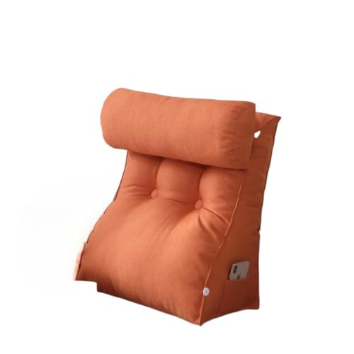 Giawkca ベッドウェッジ 三角枕クッションテレビ枕 腰クッション背もたれ, 取り外し可能で洗える 妊娠中の女性、高齢者 腰椎サポートピロー ソファーラウンジャーに最適,45*55*30cm (オレンジ色)