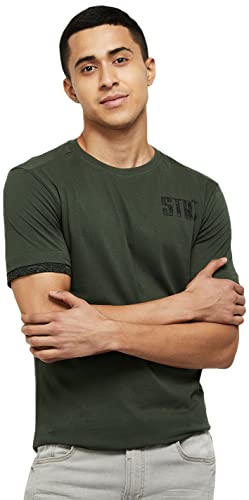 Image of Max Men's Printed Crew Neck Ultra Slim Fit T-Shirt
