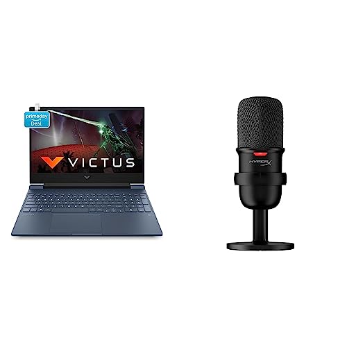 Image of HP Victus Gaming Laptop 12th Gen Intel Core i5-12450H 15.6 inch(39.6 cm) FHD IPS Gaming Laptop & HyperX SoloCast - USB Condenser Gaming Microphone, for PC, PS4, and Mac