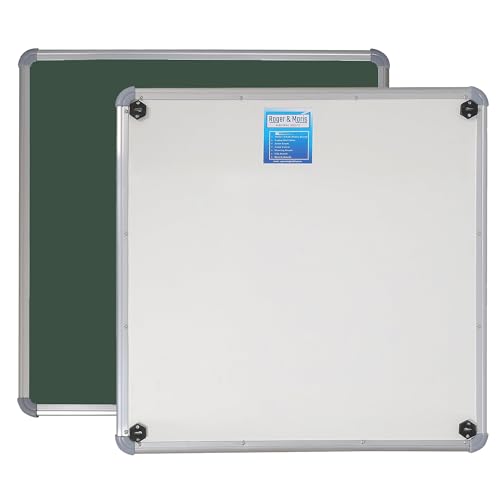 Image of Roger & Moris Aluminium Framed Chalk Board - Non Magnetic, Lightweight for Home, Office and School (Green, Size : 4 feet X 4 feet)
