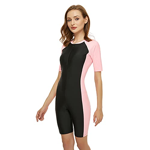 Cincili Boyleg Swimsuits For Women One Piece Short Sleeve Surfing Suit Bathing Suit Sun Protection thumb #1