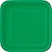 HoitoDeals 23 cm zielone kwadratowe gładkie jednolite jednorazowe papierowe talerze na urodziny, imprezę grillową, zastawę stołową, wydarzenia itp. (14 szt.)