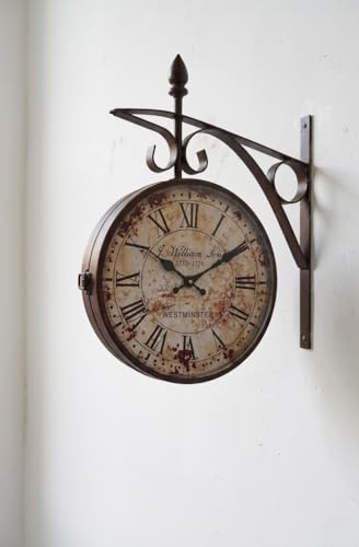  Orologio Parete Pub Taverna Doppio Quadrante WESTMINSTER estd 1720