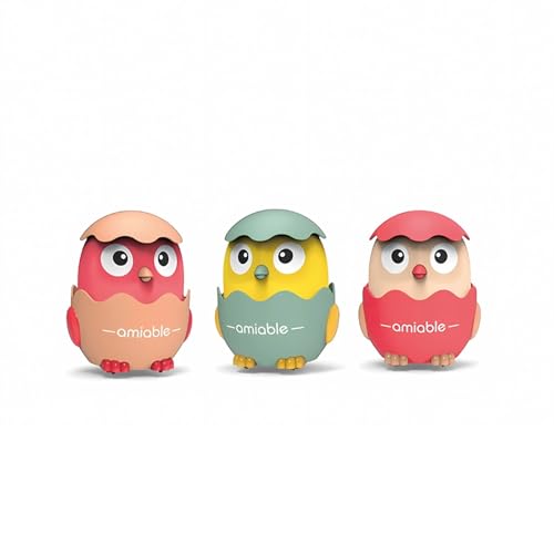 Image of Crackles Press & Go Chick Toy for Babies & Toddlers - Cute Cartoon Push and Go Animal Car - Battery-Free Mini Toy for Early Play - Multicolor - Pack of 1