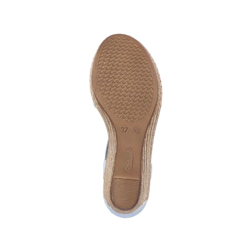 Image of Rieker 624H6 Fanni Women's Wedge Sandals - Lightweight, Comfortable and Supportive - Slip On Sandals with Cushioned Insole and High Wedge for Everyday Stylish Wear
